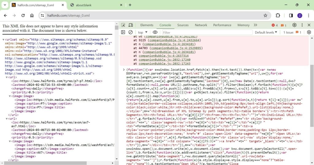 JavaScript snippet to analyze XML sitemap - Ziggy Shtrosberg